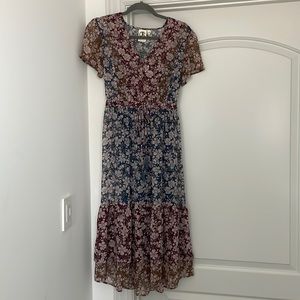Anthropologie floral midi dress